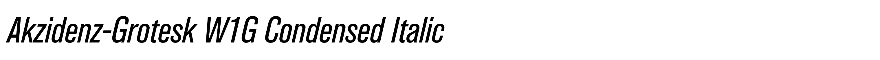 Akzidenz-Grotesk W1G Condensed Italic